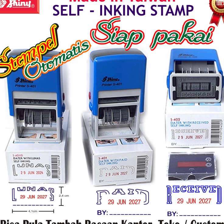 

Sale STEMPEL SHINY LUNAS PAID RECEIVED OTOMATIS TANGGAL TINTA CAP KANTOR TOKO KWITANSI FAKTUR INVOICE