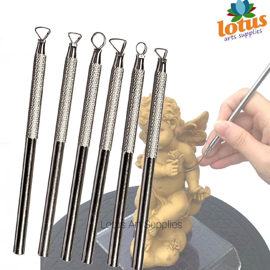 

Pasti Murah Aluminum Modelling Sculpture Pottery Clay Tools Set 6 Alat Ukir Cukil Pahat