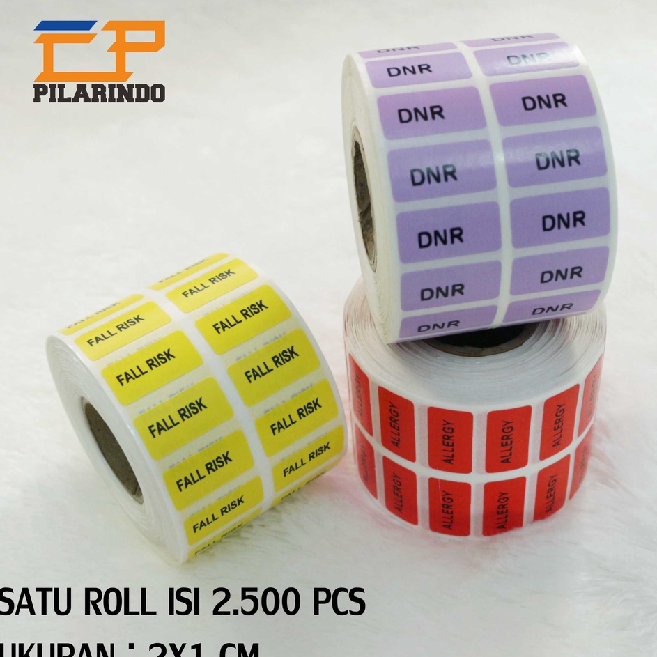 

Stok Banyak Stiker Penanda Resiko Roll Penunjang Resiko Pasien isi 25Roll