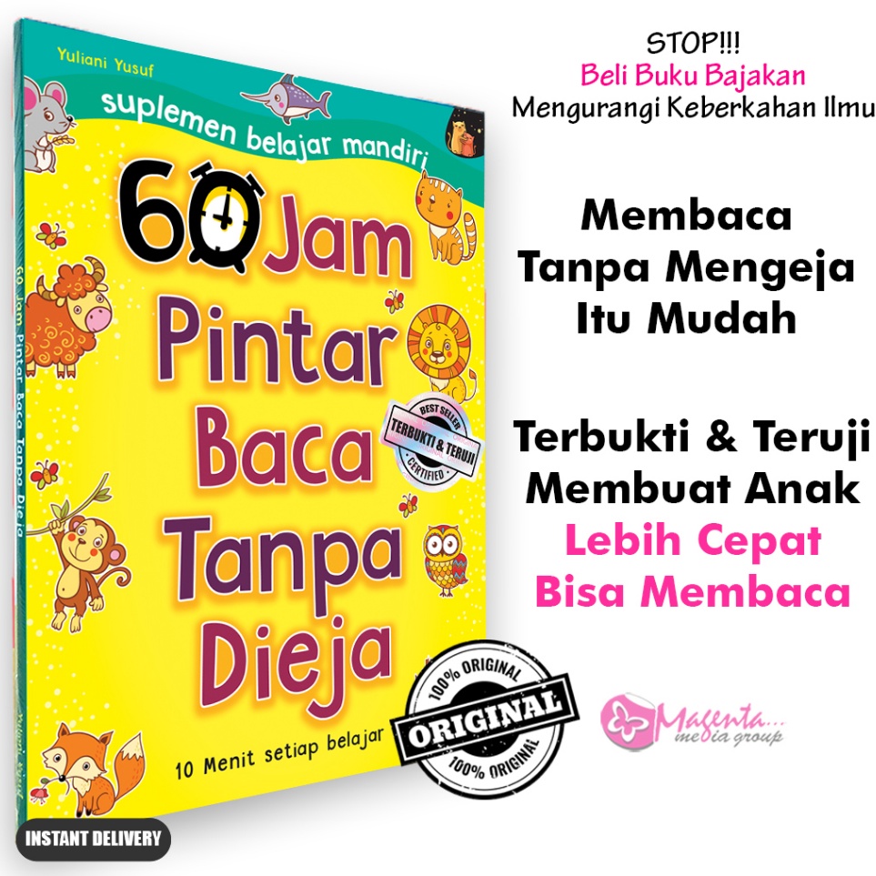 Buku Anak TK PAUD 6 Jam Pintar Baca Tanpa Dieja