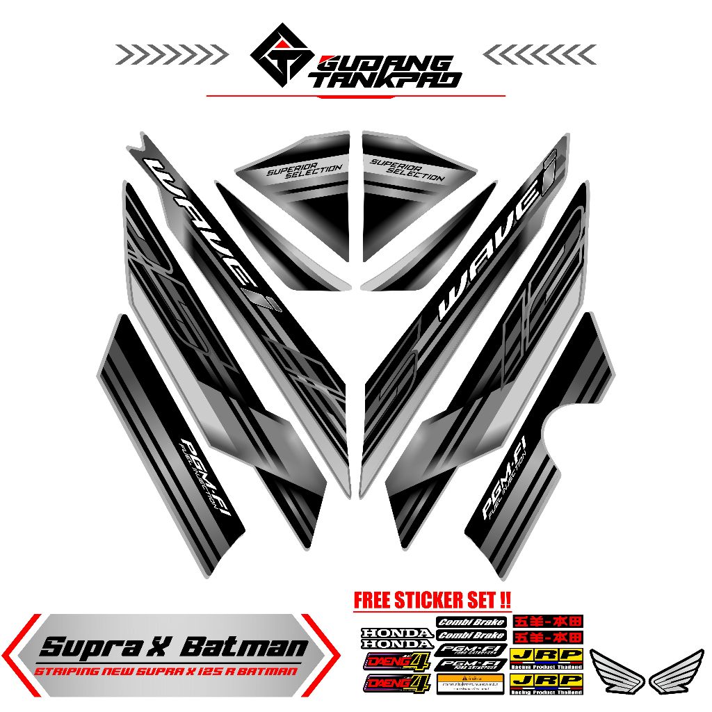 STIKER STRIPING SUPRA X 125 R BATMAN , MTF 7 / SUPRA X 125 R / SUPRA X / SUPRA 125 / SUPRA BATMAN / 