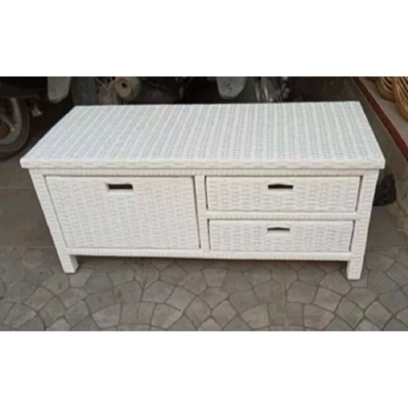 Meja tamu Minimalis Lemari Rotan Sintetis 3 Laci Rak Susun Serbaguna MurahMeja Tv Rotan Sintetis Lac