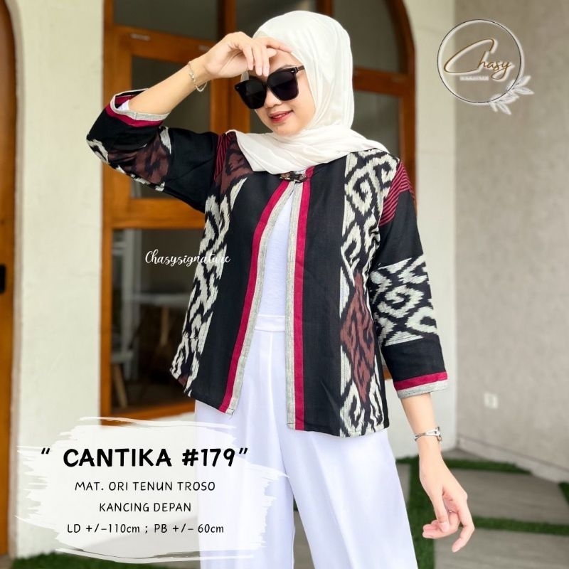 Bolero Batik Wanita Outer Cardigan Bolero Tenun Cantika Wanita Modern Batik Kerja Kuliah Kantoran Ba