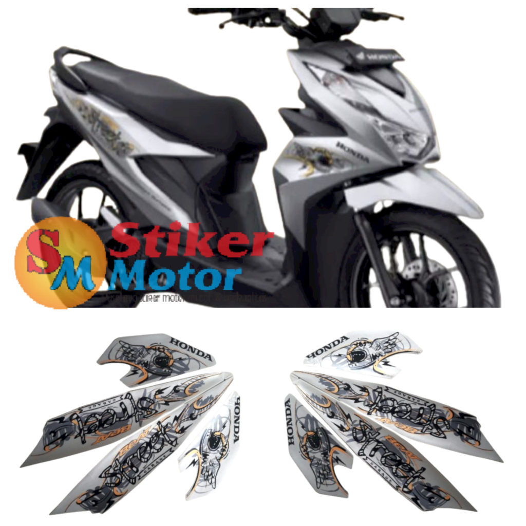 STRIPING STICKER LIS LES POLET BODY MOTOR BEAT STREET 2021 SILVER