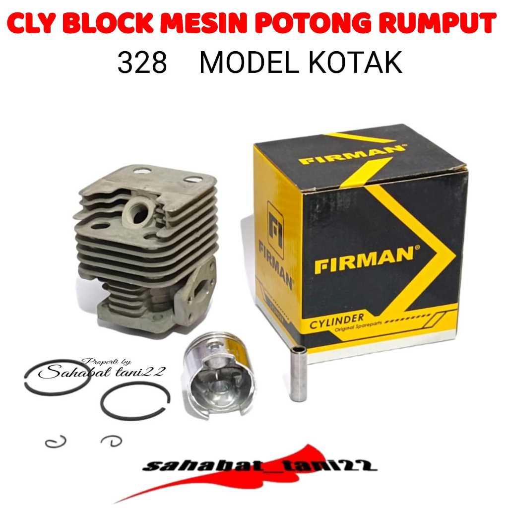 RB Cylinder Block Blok Komplit Mesin Potong Rumput Model segi empat 328 318 FIRMAN