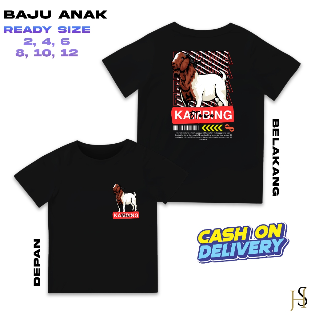 Hosin Shop - Baju Kaos Sablon - Baju Kambing Etawa - Baju Anak Distro Kambing Merah- Baju Qurban/Kur