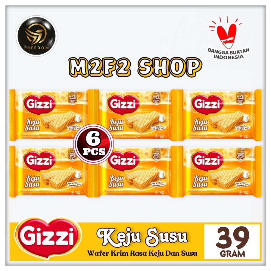

Gizzi Wafer Krim Rasa Keju Susu Sachet - 39 gr (Kemasan 6 Pcs)
