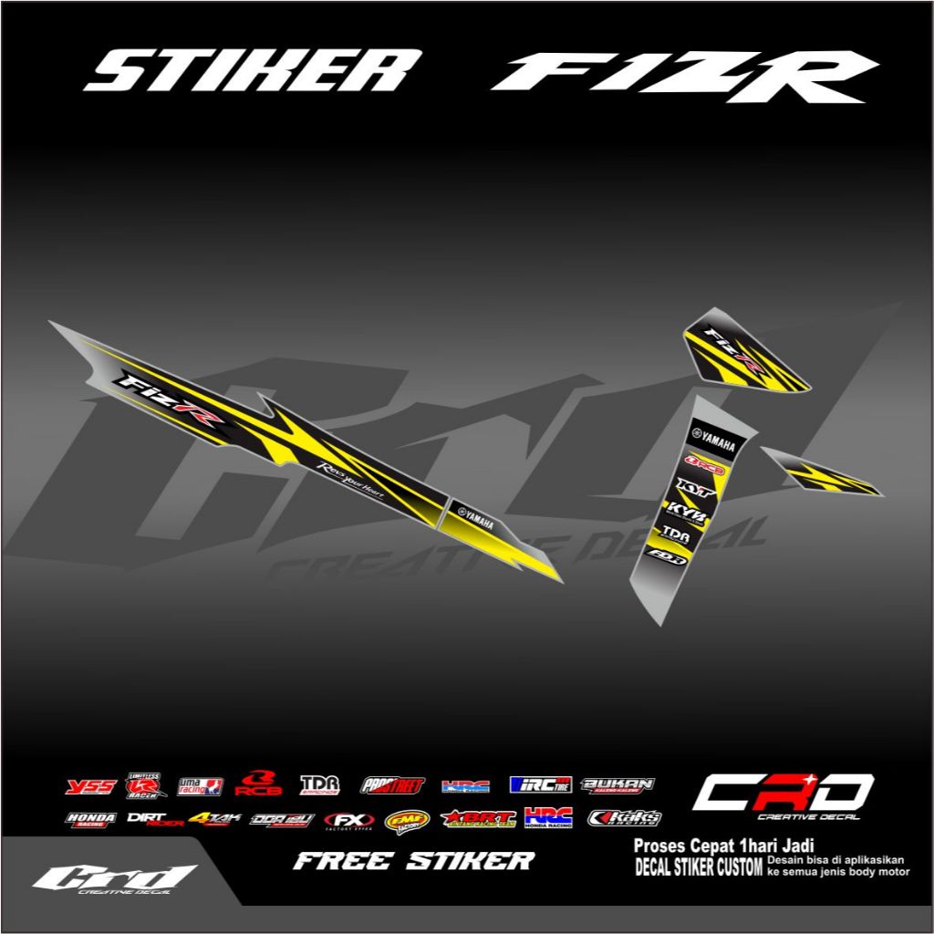 Striping Variasi Fiz R Motif Roadrace Semi Decal Striping Motor FIZ R Striping Motor Yamaha Fiz R