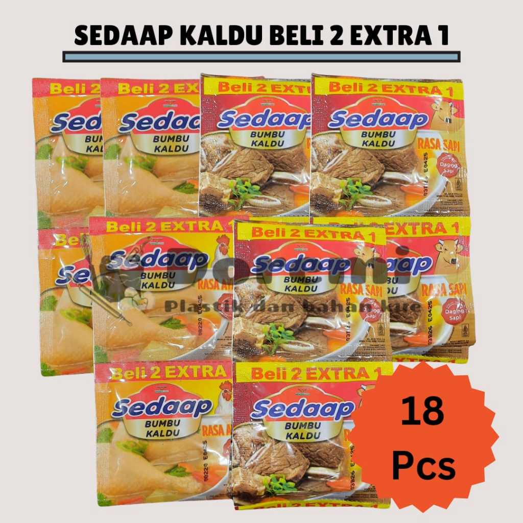 

Sedaap Bumbu Kaldu Sapi dan ayam Sachet 9 gr / masako sedaap / bumbu sedap 2 gratis 1