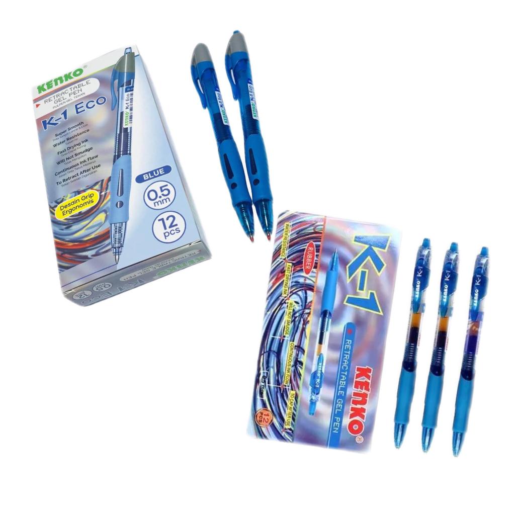 

[ ECER ] Pulpen Gel Pen KENKO K-1 0.5 mm WARNA BIRU Variasi