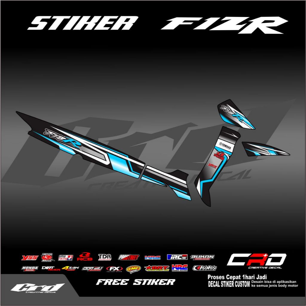 Striping Variasi Fiz R Motif Roadrace Semi Decal Striping Motor FIZ R Striping Motor Yamaha Fiz R