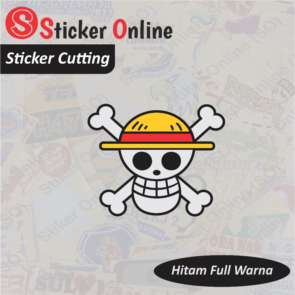 Stiker One Piece | Sticker Cutting Bendera Luffy One Piece Motor Mobil