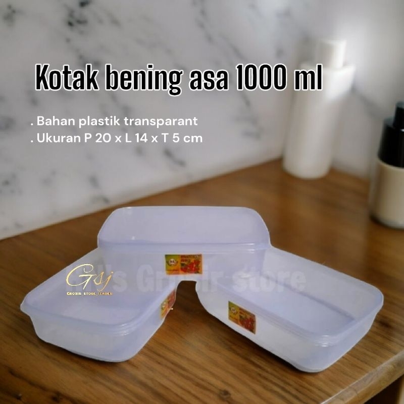 Kotak tepak bening ASA 1000 ML - plastik transparant grosir