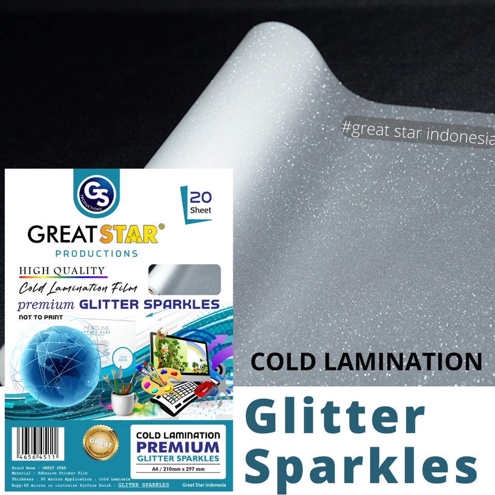 

KODE R85W Cold Lamination FilmLaminasi Dingin Premium Glitter sparkle A42