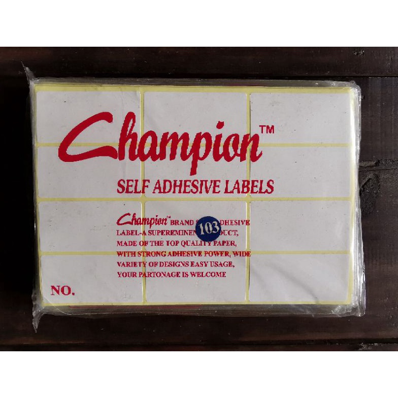 

KODE F57O label champion termurah per 1pk langsung pabrik