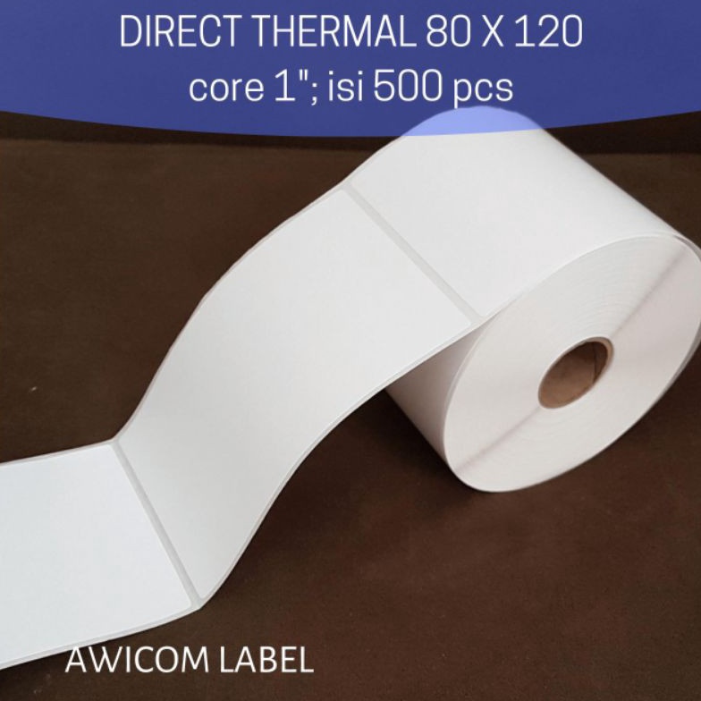 

KODE W78T Label Barcode Direct Thermal 8x12 8 x 12 core 1 isi 5 pcs
