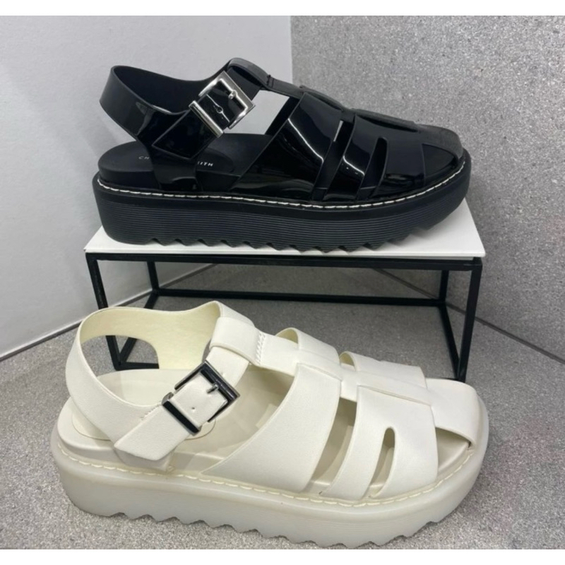 preloved charles and keith sandal black