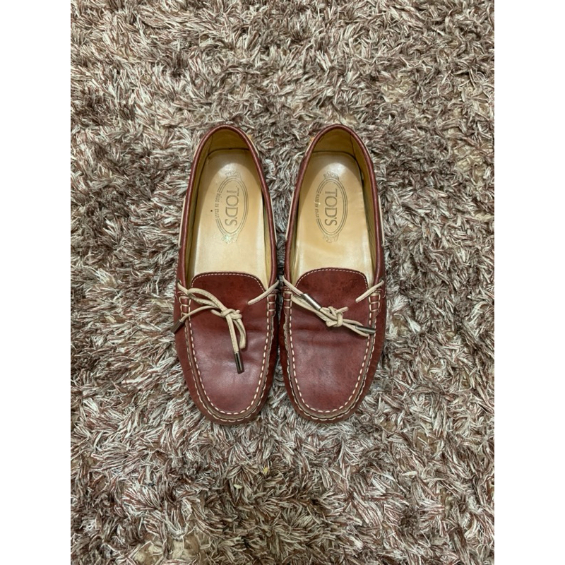 TOD'S Heaven Laccetto Occhielli Leather Loafer Size 38