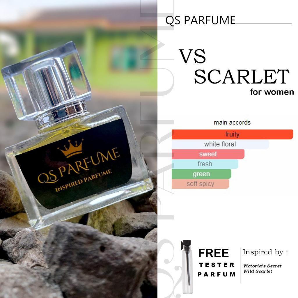 Parfum Cewek Vict SCARLET || Parfum wanita segar manis-Qs Parfum