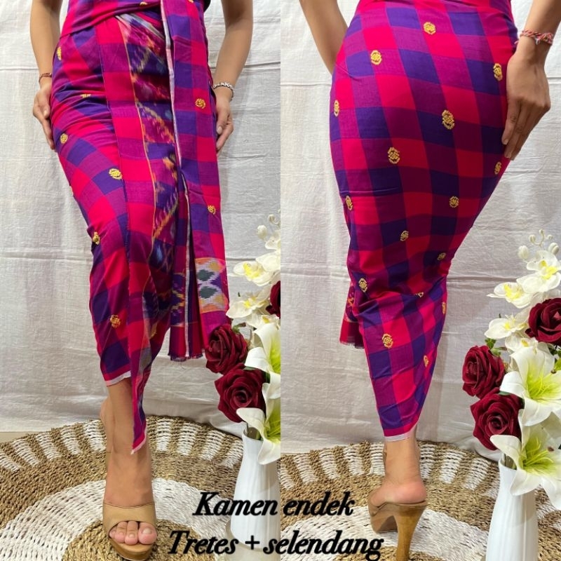 Kamen endek Tretes set selendang