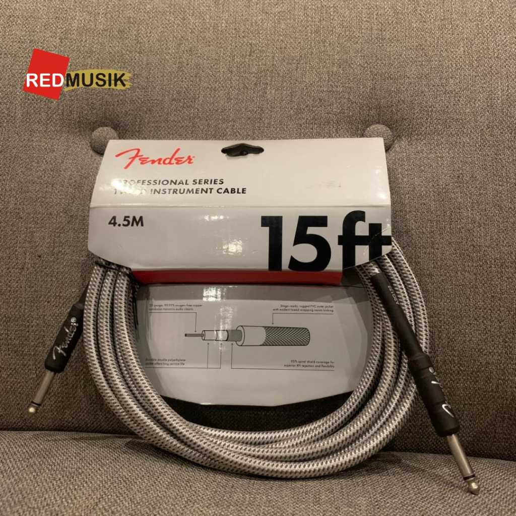 Kabel Gitar Fender White Kabel Jack Fender 15FT