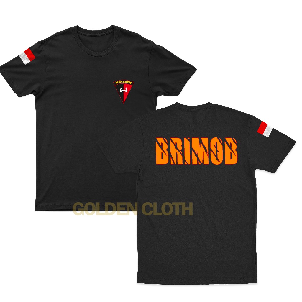 Kaos Brimob / Baju Brimob Terbaru Logo Korps Brimob Bahan Cotton Combed All Size