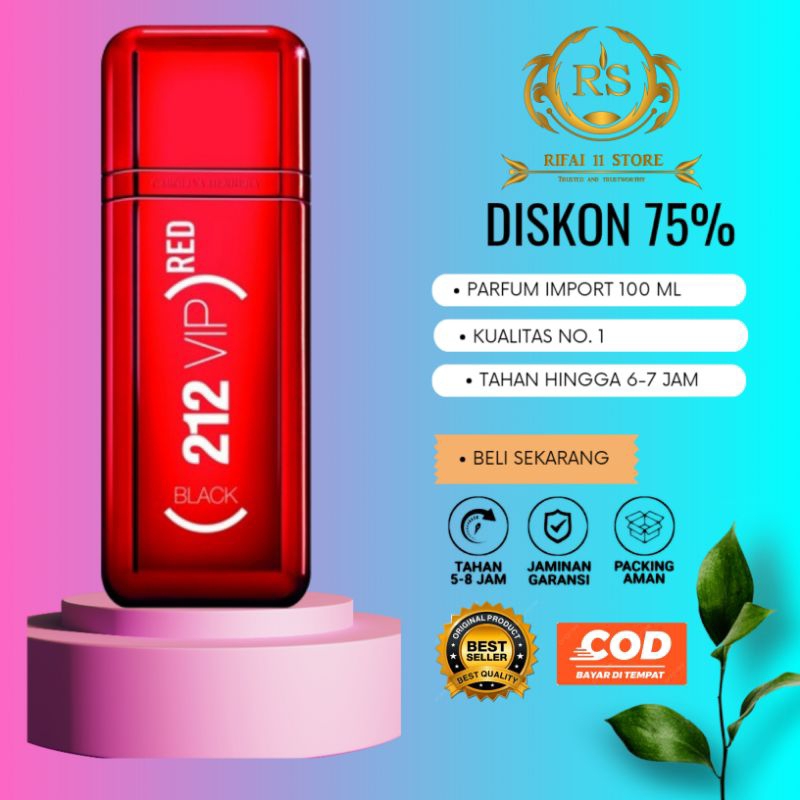 (BISA COD) PARFUM PRIA BLACK 212 VIP RED 212 VIP BLACK RED TUTUP MAGNET ORIGINAL IMPORT 100ML