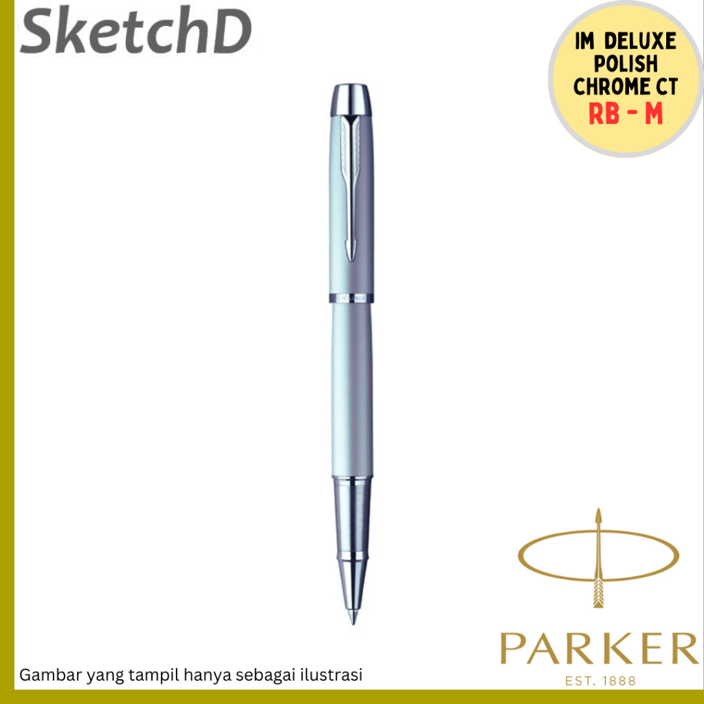 

Parker IM Deluxe Polish Chrome Silver Chrome Trim CT RB - Rollerball signature pen