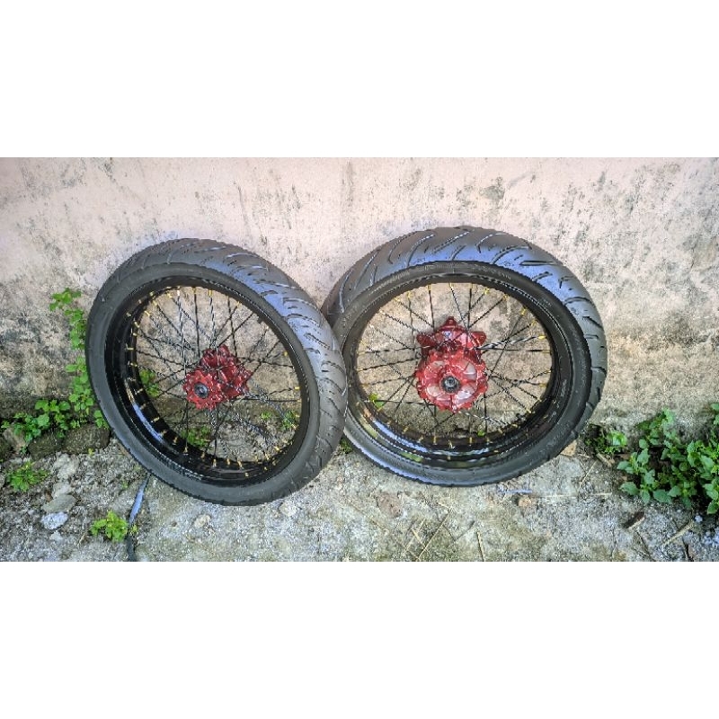 Roda whellset velg roda motor honda crf 150 L supermoto paket hemat
