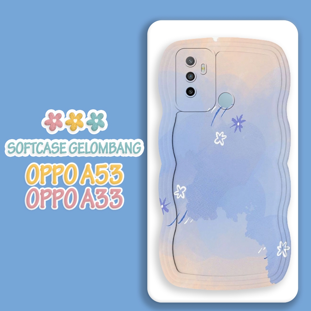 Softacase Gelombang Untuk OPPO A53 / A33 2020 Motif Kartun Softcase Protac camera Silikon Hardcase