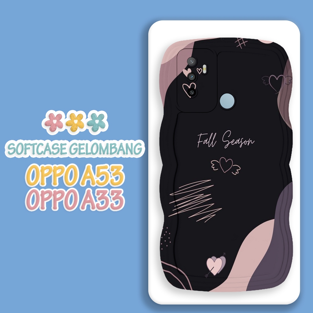 Softacase Gelombang Untuk OPPO A53 / A33 2020 Motif Kartun Softcase Protac camera Silikon Hardcase
