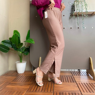 Belah Samping Kulot Knit Button Model 02 Celana Panjang