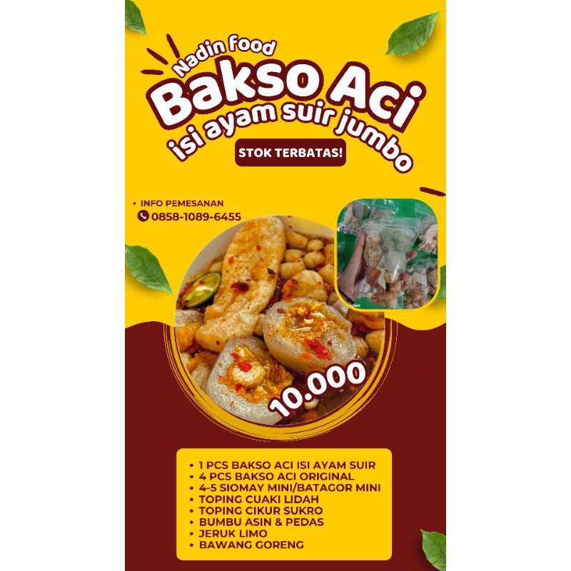 

Baso aci instan ayam suir siap saji