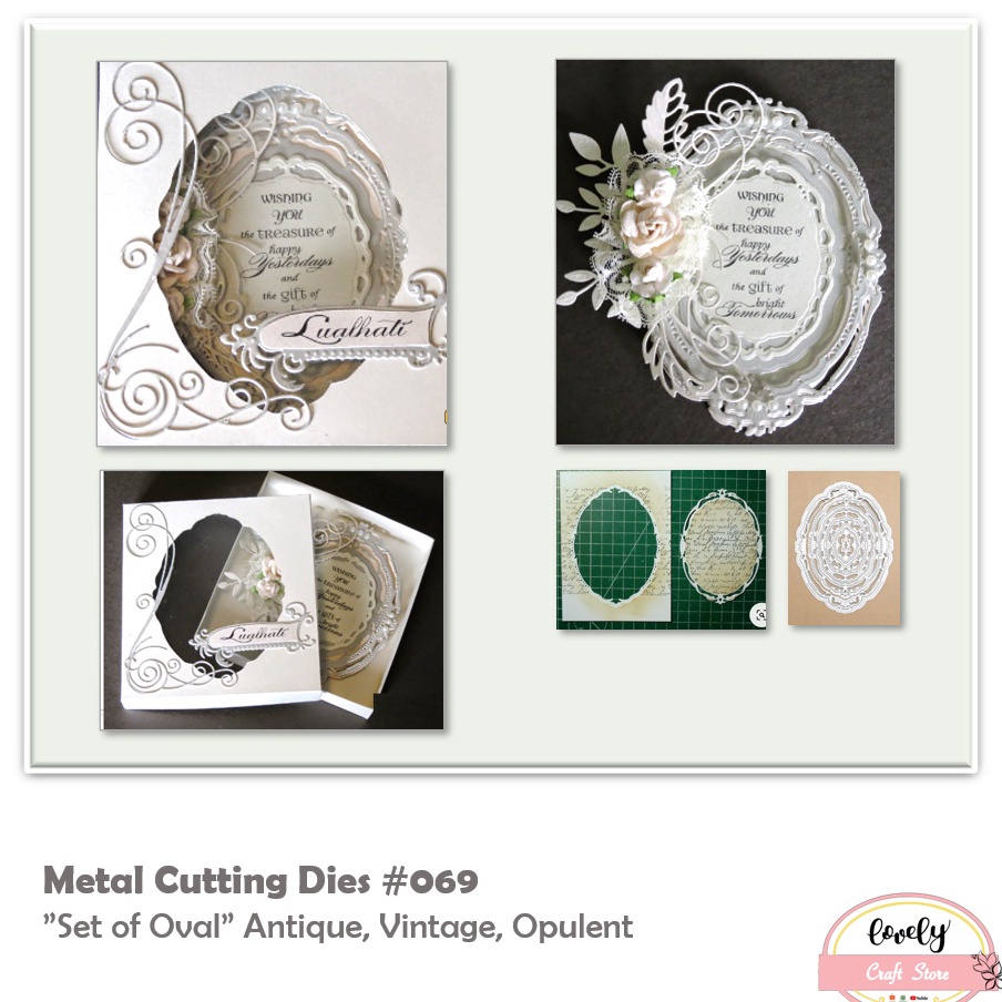 

KODE M8W LovelyCraftStore Metal Cutting Dies No 69 Cetakan Stensil Metal cutting dies seri oval lace renda untuk mahar scrapbooking journal diy bujo cards