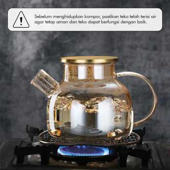 ST-023 TEKO KACA GOLD  TEH TAHAN PANAS 1LITER / TEKO KACA TEH / TEKO KACA MINUMAN