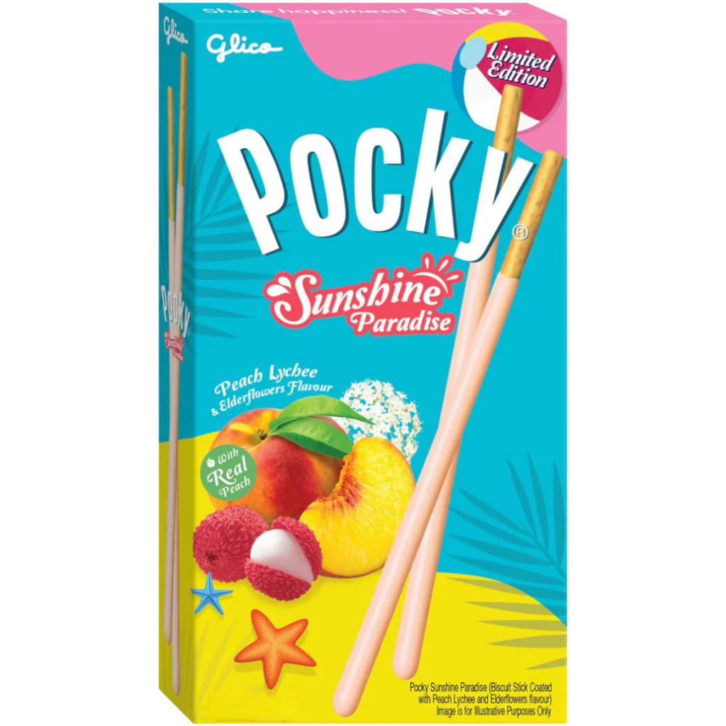 

Pocky Summer Paradise Peach Lychee & Elderflowers Flavour