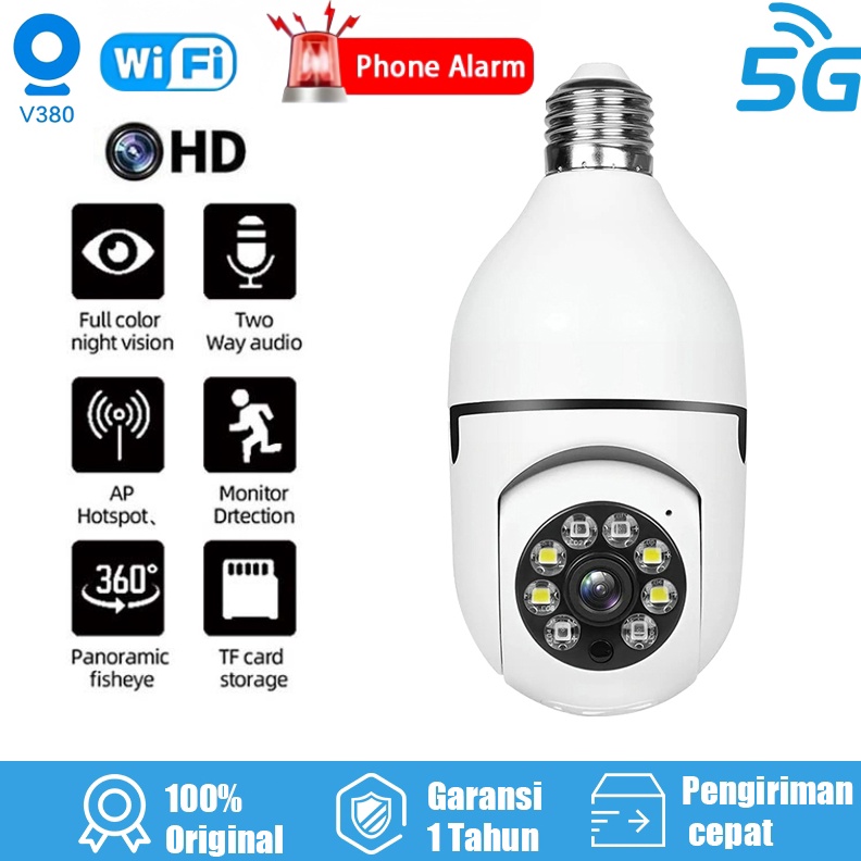 KODE F97N V38 CCTV Camera Wifi Wireless Bulb 18p With Voice Connect To Cellphone Indoor Outdoor Set 