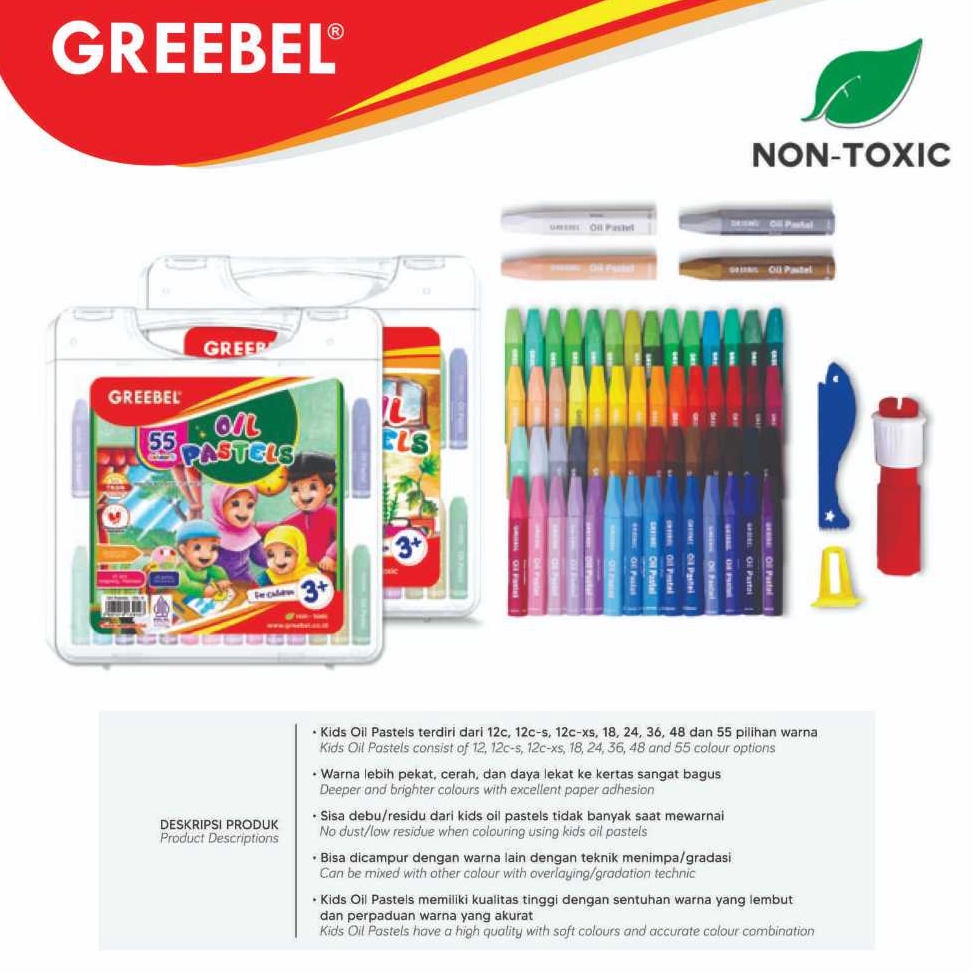 

KODE R38L CRAYON GREEBEL KRAYON OIL PASTEL GREEBEL 55 WARNA