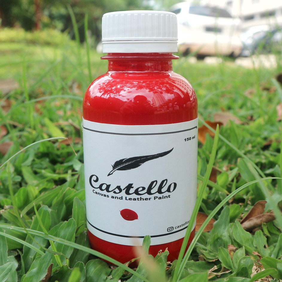 

Cat Castello Sepatu dan Tas Merah Khusus Kulit Kanvas