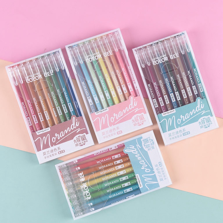 

KODE F53O Languo Morandi Real Colors Gel Pen Set 9pc Pulpen Warna Pulpen Gel Set