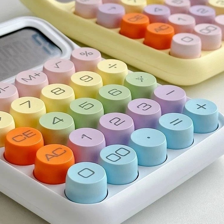 

KODE P6U PE817M Kalkulator Calculator Keyboard Boba Dot Fancy Warna Soft Pastel merk Perisai Free Baterai