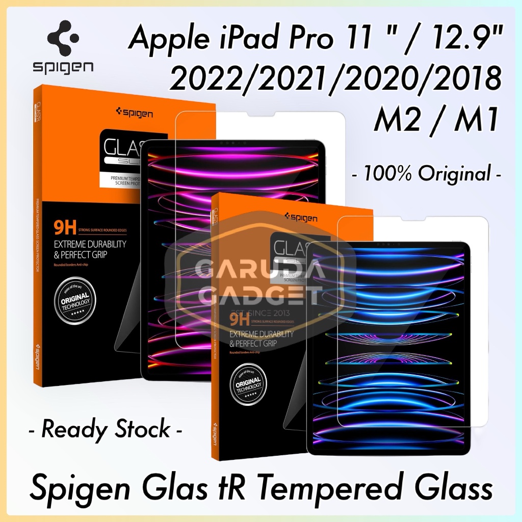 Tempered Glass iPad Pro 12.9 / 11 inch M2 M1 Spigen Glas tR Slim Screen Protector Full Cover Protect