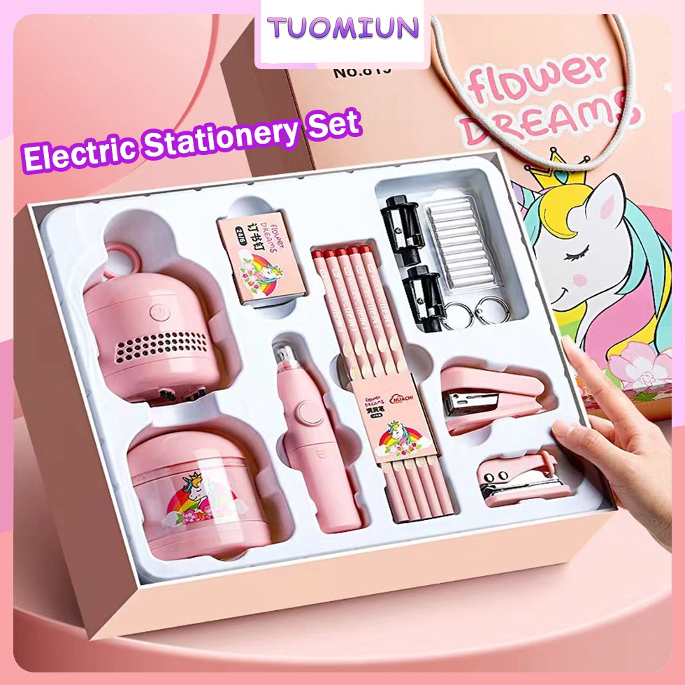 

KODE I64Q TUOMIUNElectric Stationery Setstationery set 12 setSet Alat Tulis Elektrik Rautan Penghapus Vacuum PensilAnak Alat Perkakas Belajar Anak Perempuan Kado Ulang Tahun Sekolah