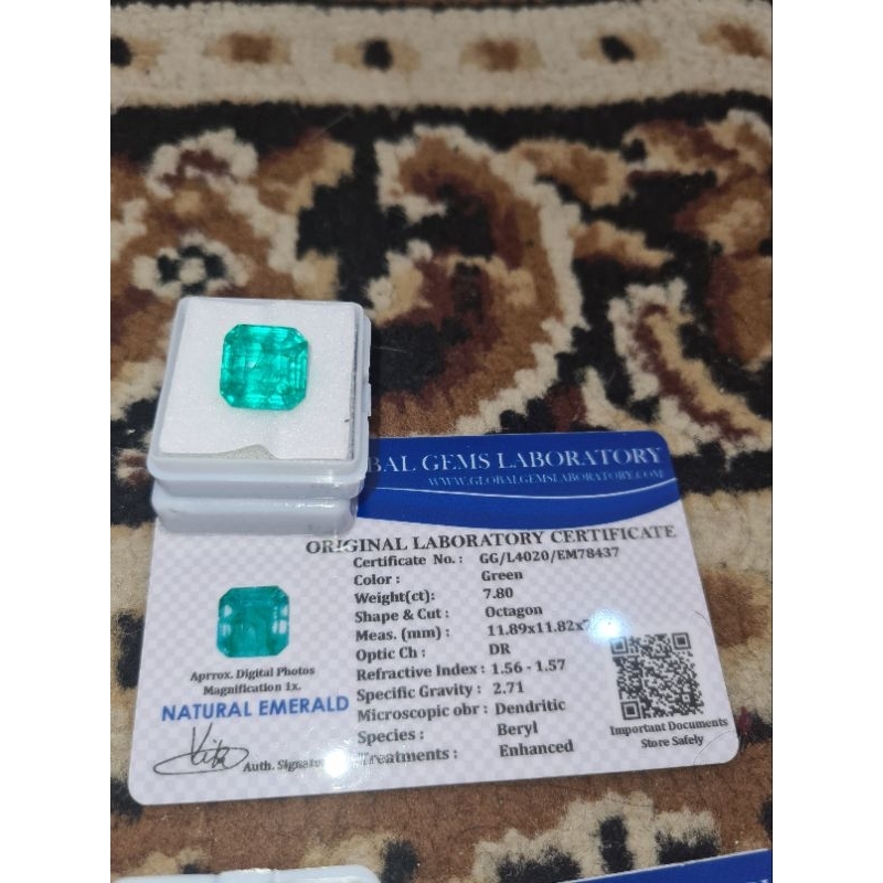 Zamrud Est Columbia 7.8 crat memo