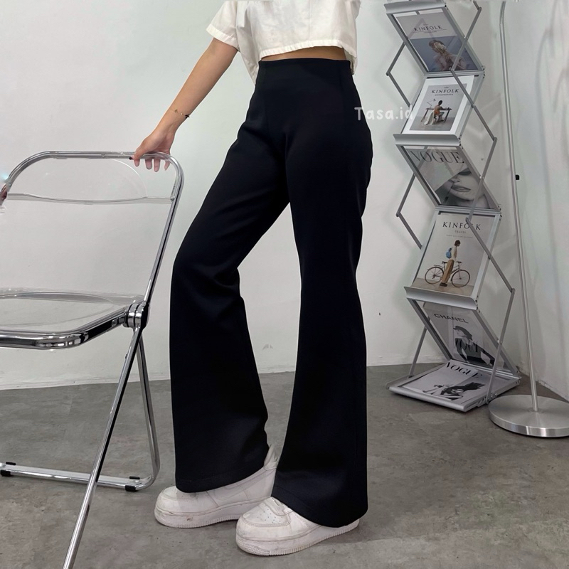 Tasa.id - Flare Pants - highwaist Flare Pants - Highwaist Kulot Cutbray Scuba