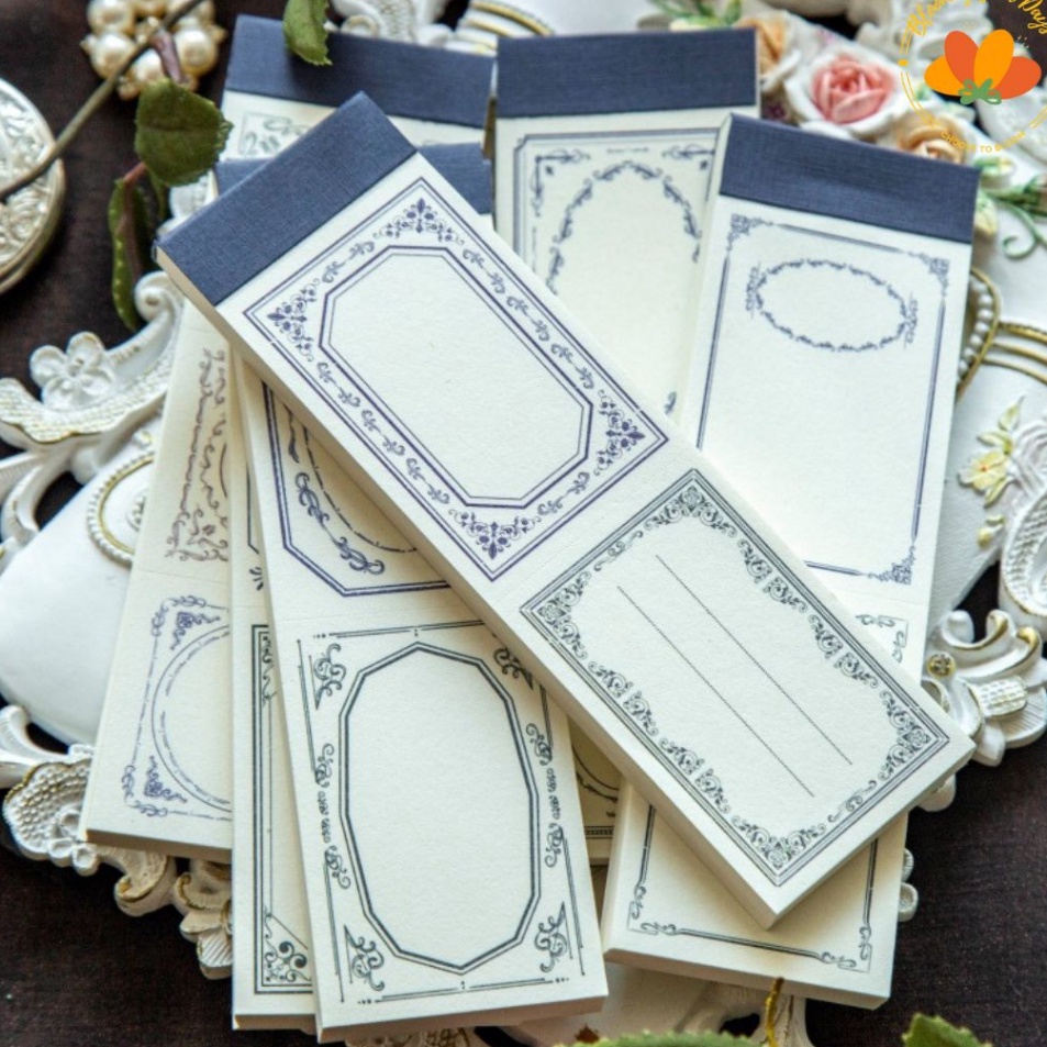 

5lembar Memo pad vintage retro frame memo catatan bunga scrapbook journal dekorasi jurnal diari