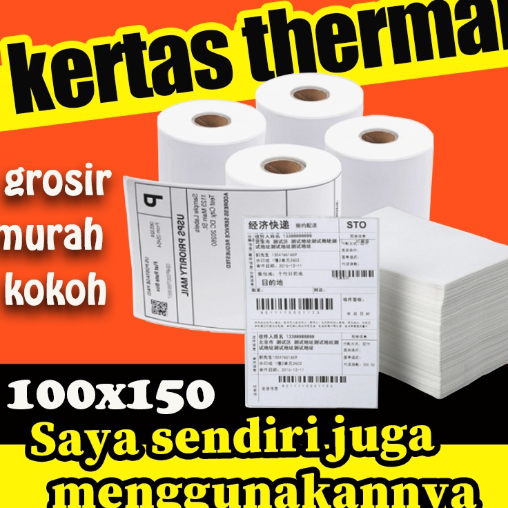 

Bestseller kes thermal 1x15 Sticker Label ISI 5 pcs Label Kes Tidak Luntur Lem Kuat mura