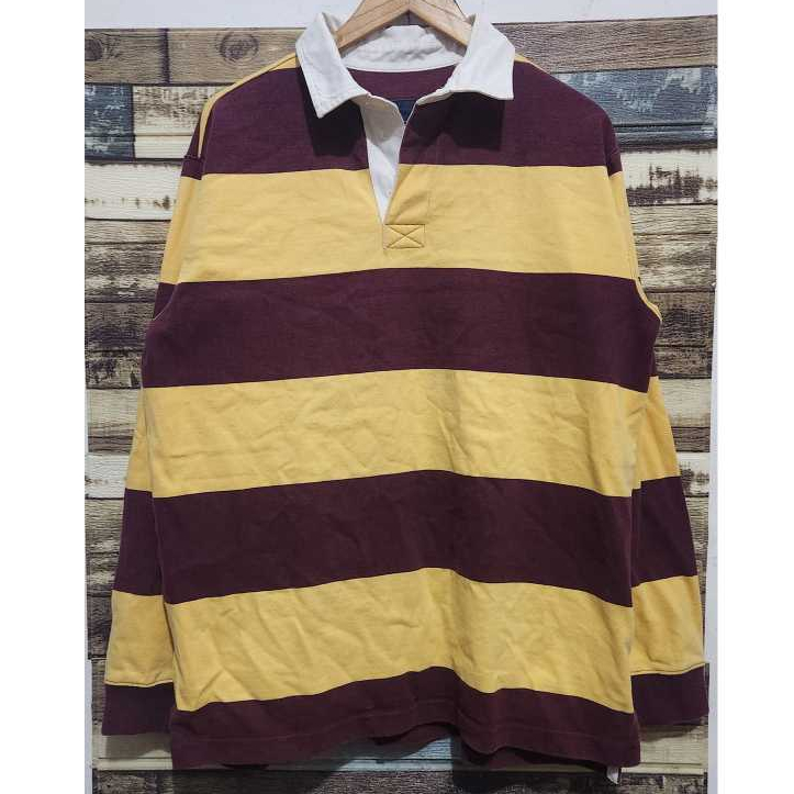 LL Bean Vintage Striped Salur Rugby Shirt Long Sleeve ( Size L-XL)