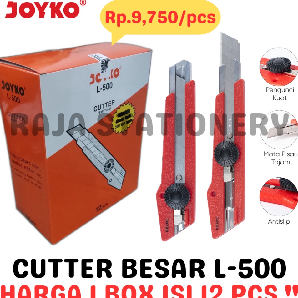 

JOYKO CUTTER BESAR PISAU POTONG PEMOTONG KES SILET L5 12PCS
