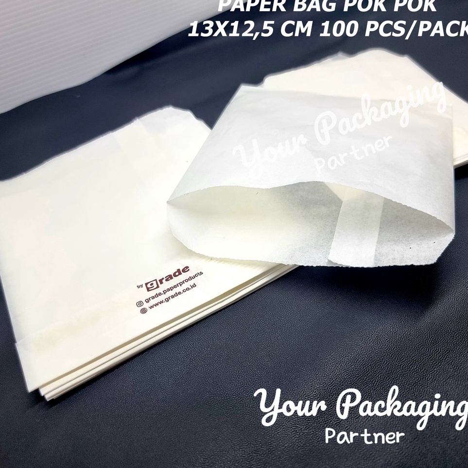 

Model Baru Isi 1 Paper Bag Besar Pok Pok Grade Kantong Kes 13x125cm Paper Bag PUTIH Kraft Bag Pembungkus Kentang Makanan